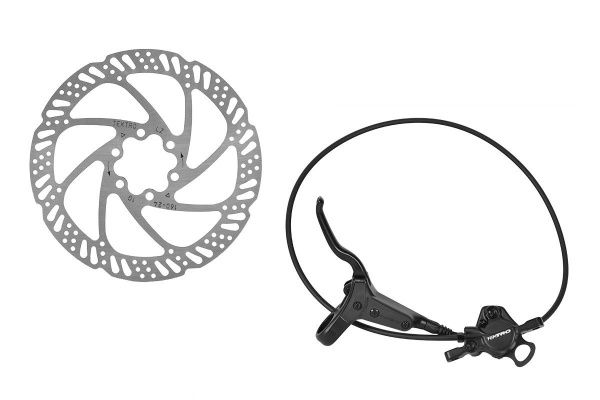 Тормоз дисковый гидравлический,перед. Tektro HD-M285F, ручка торм. с адапт,ротор IS6 160мм,гидролиния 850мм,крепление IS6